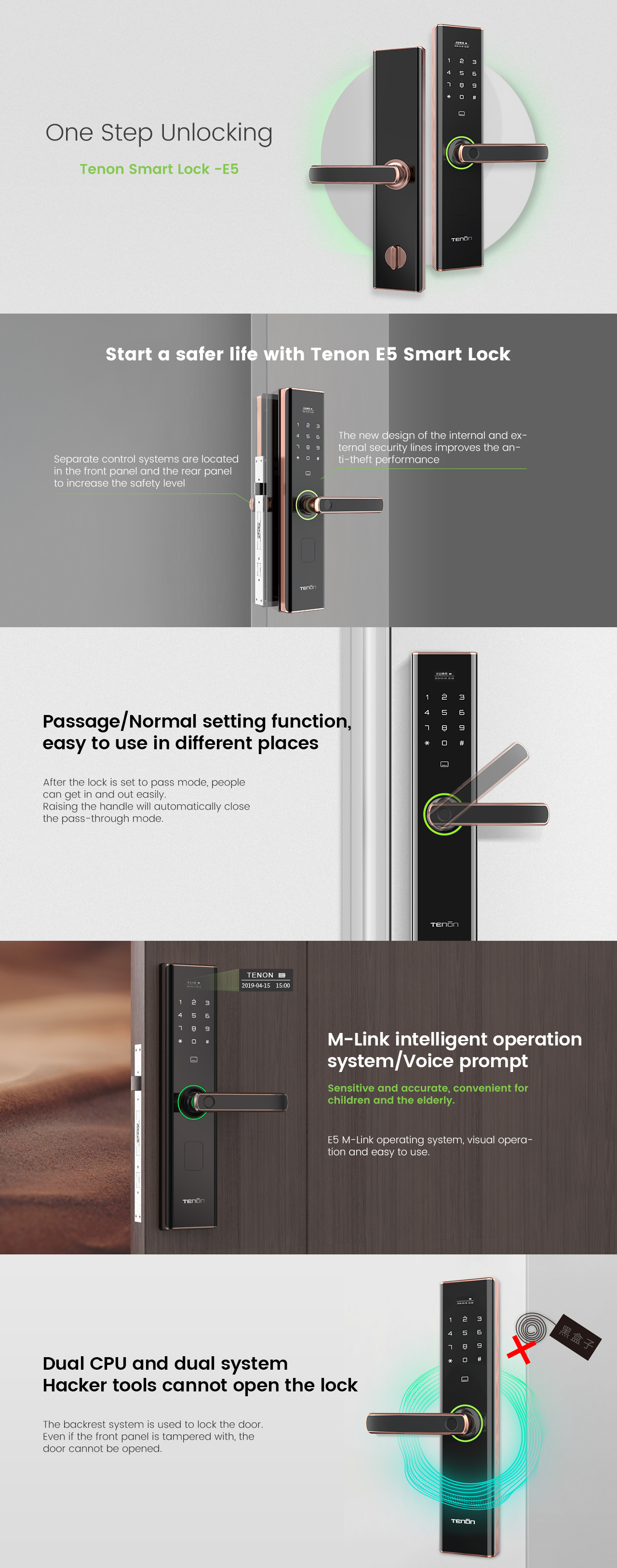 Details von Keyless Entry Elektronische Fingerabdruck Touchpad Smart Lever Lock