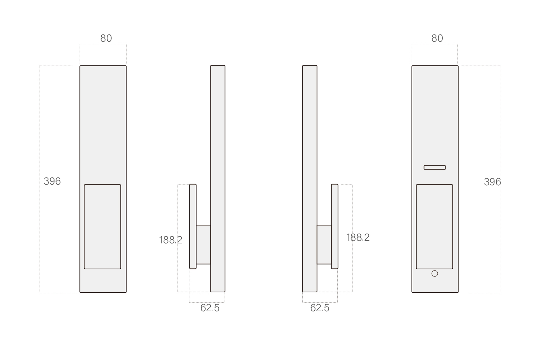 Diagramm von Ultra Slim 18MM Ein-Knopf Automatische Steuerung Smart Türschloss